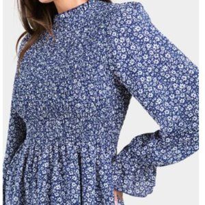 NWT Francesca's - Halana Floral High Neck Blouse